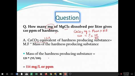 water hardness test calculation|formula for hardness of water.